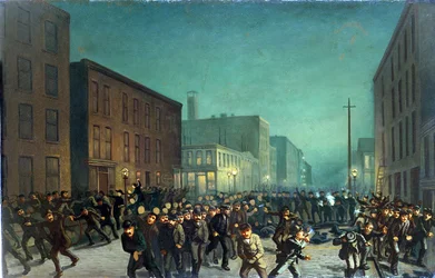 Les émeutes de Haymarket, Chicago 1er mai 1866, vers 1886